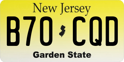 NJ license plate B70CQD