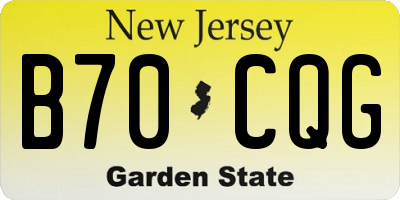 NJ license plate B70CQG