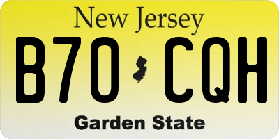 NJ license plate B70CQH