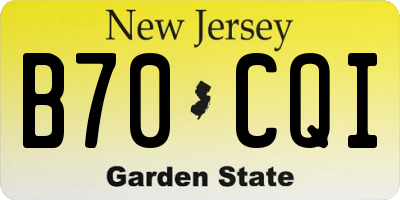 NJ license plate B70CQI