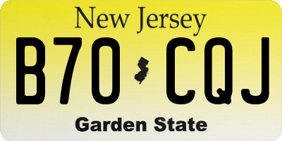 NJ license plate B70CQJ