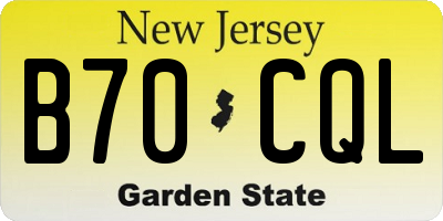 NJ license plate B70CQL