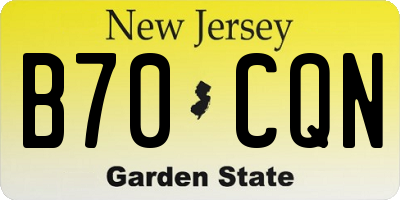 NJ license plate B70CQN