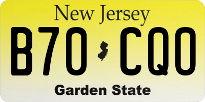 NJ license plate B70CQO