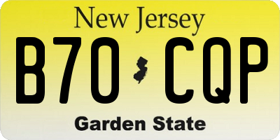 NJ license plate B70CQP