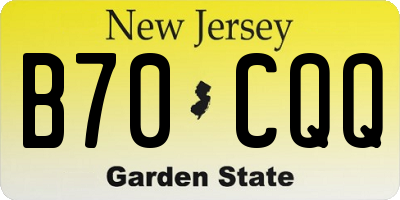 NJ license plate B70CQQ