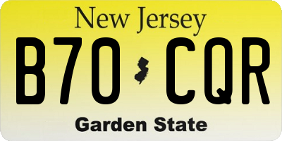 NJ license plate B70CQR
