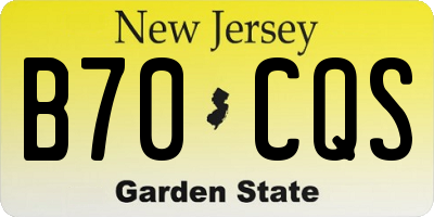 NJ license plate B70CQS