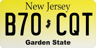 NJ license plate B70CQT