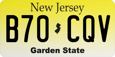 NJ license plate B70CQV