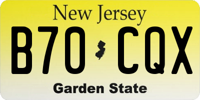 NJ license plate B70CQX