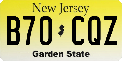NJ license plate B70CQZ