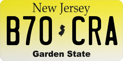 NJ license plate B70CRA