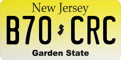 NJ license plate B70CRC