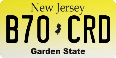 NJ license plate B70CRD