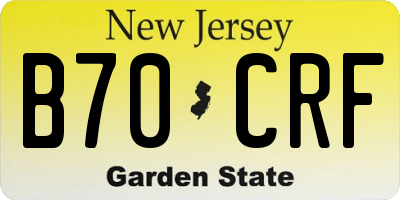 NJ license plate B70CRF