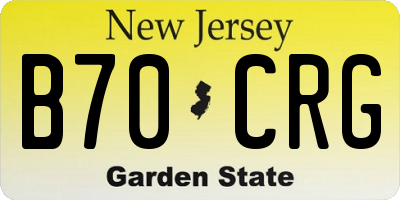 NJ license plate B70CRG