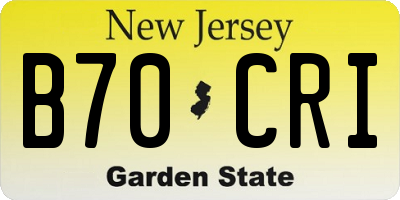 NJ license plate B70CRI