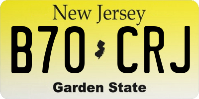 NJ license plate B70CRJ