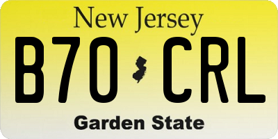 NJ license plate B70CRL