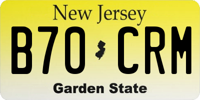 NJ license plate B70CRM