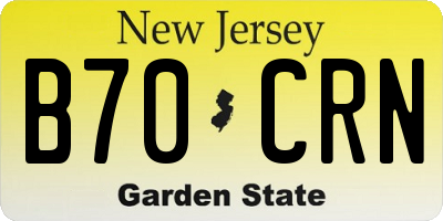 NJ license plate B70CRN