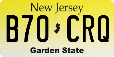 NJ license plate B70CRQ
