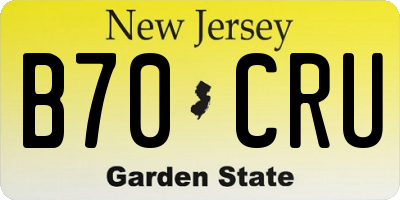NJ license plate B70CRU