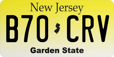 NJ license plate B70CRV