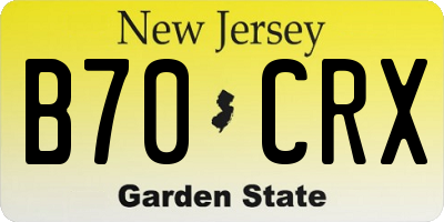 NJ license plate B70CRX