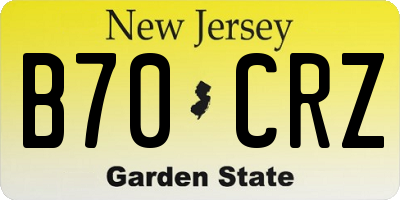 NJ license plate B70CRZ