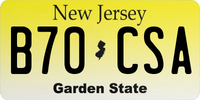 NJ license plate B70CSA