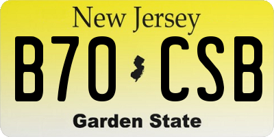 NJ license plate B70CSB