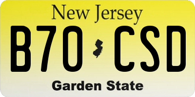 NJ license plate B70CSD