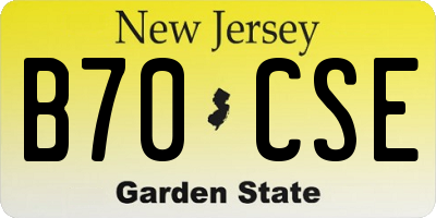 NJ license plate B70CSE