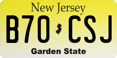 NJ license plate B70CSJ