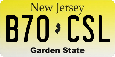 NJ license plate B70CSL