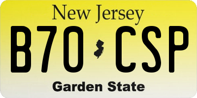 NJ license plate B70CSP