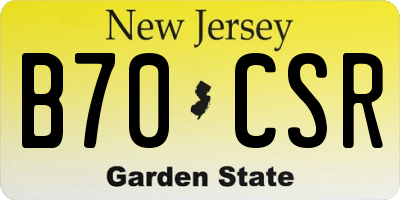 NJ license plate B70CSR