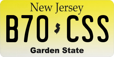 NJ license plate B70CSS