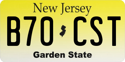 NJ license plate B70CST