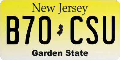 NJ license plate B70CSU