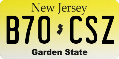 NJ license plate B70CSZ