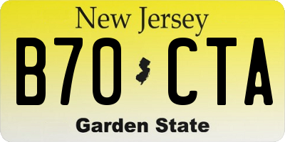 NJ license plate B70CTA