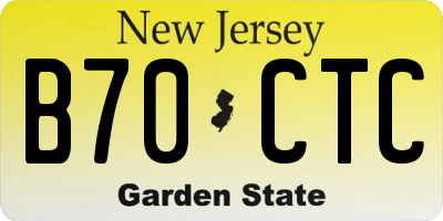NJ license plate B70CTC