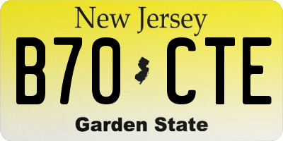 NJ license plate B70CTE