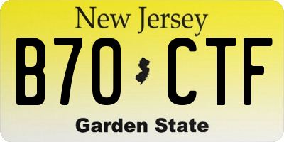 NJ license plate B70CTF