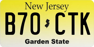 NJ license plate B70CTK