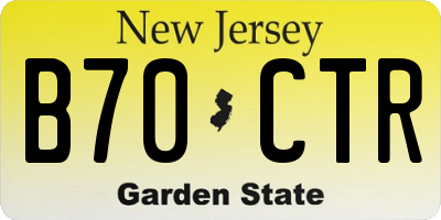 NJ license plate B70CTR