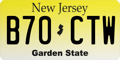 NJ license plate B70CTW